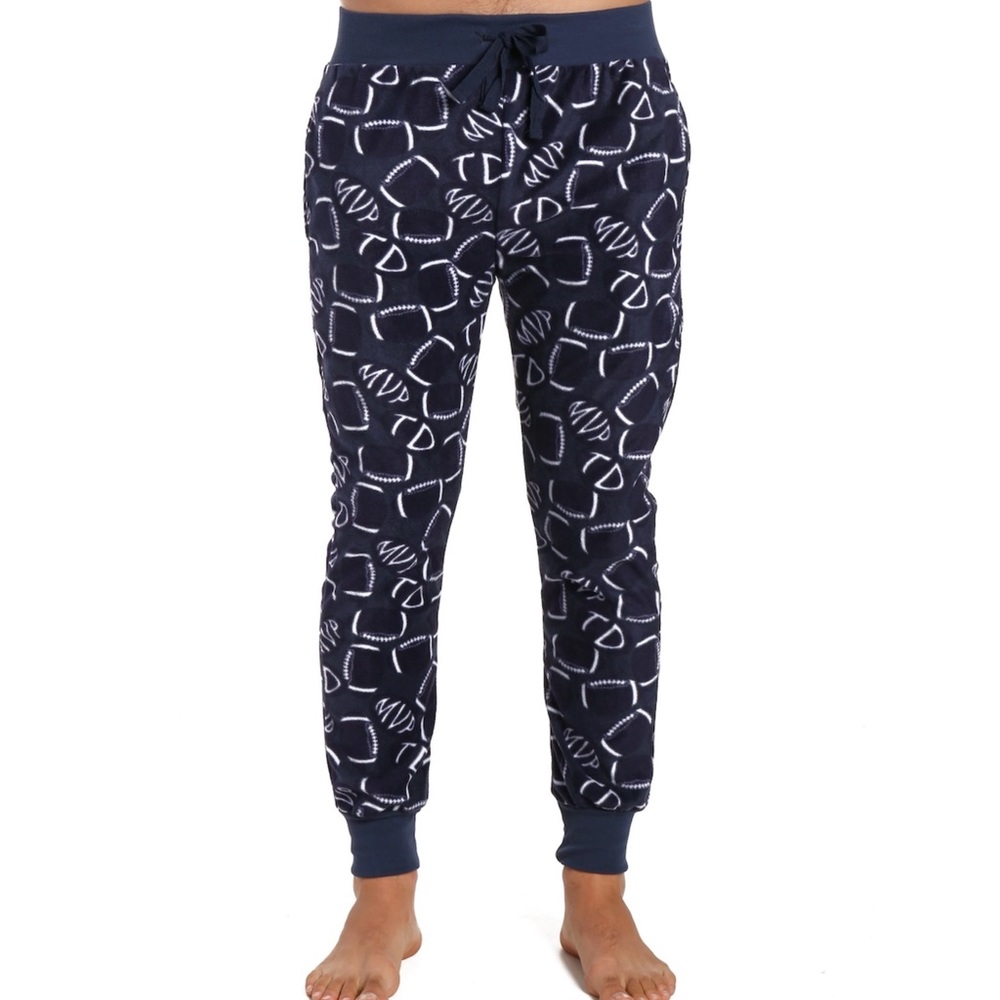 Noble Mount Men's Microfleece Jogger Lounge Pant Football  -  XL